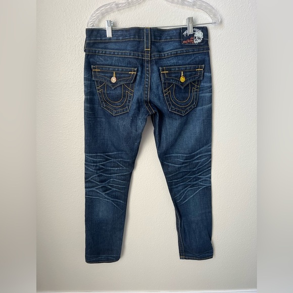Vintage True Religion Rare Skull & Roses Distressed Jeans Size 26 - Picture 4 of 6